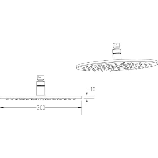 ROMA Round LED Fixed Shower Head 300mm