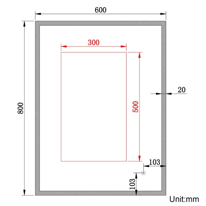 Linea 800 x 600mm Backlit Illuminated Bathroom Mirrors with Shaver Socket