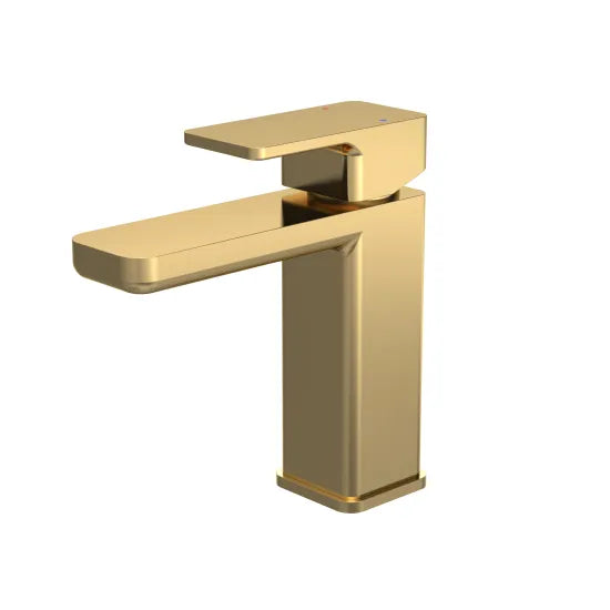 ROMA Windon Brushed Brass Mono Basin Mixer With Push Button Waste