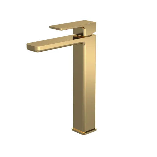 ROMA Windon Brushed Brass High-Rise Mono Basin Mixer