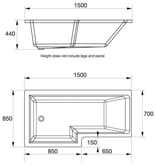 Celsius 700 x 1700 L panel White White.