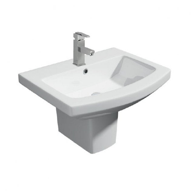 Kartell KVIT Trim 550mm 1 Tap Hole Basin with Semi Pedestal