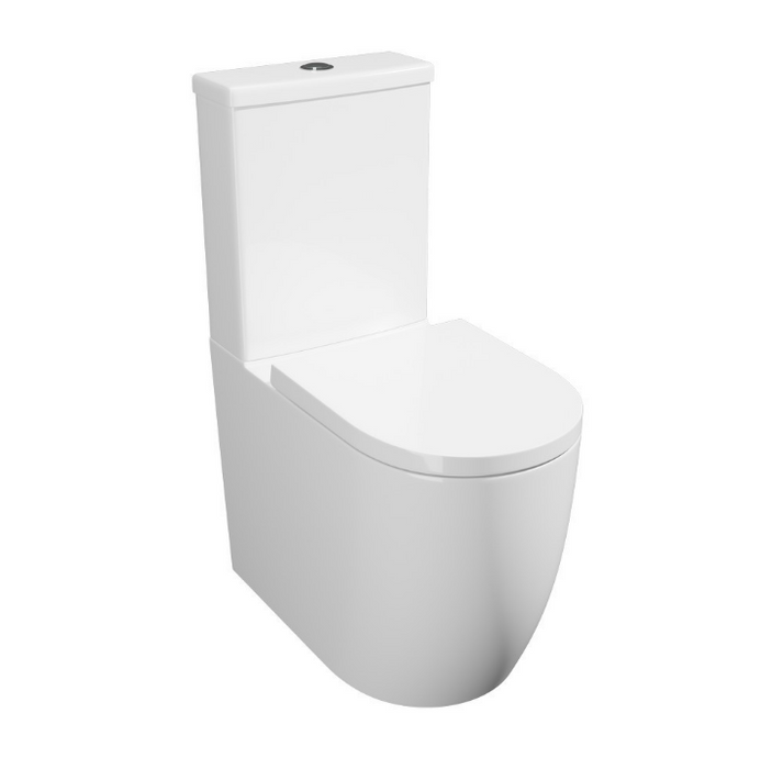 Kartell KVIT Genoa Round Close Coupled Comfort Height WC Pan with Soft Close Seat