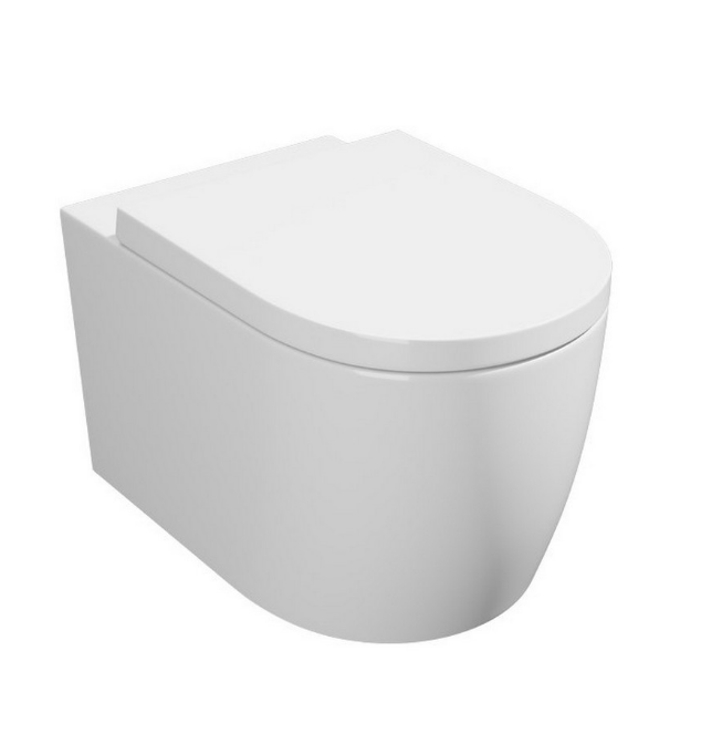 Kartell KVIT Genoa Round Wall Hung WC Pan with Soft Close Seat
