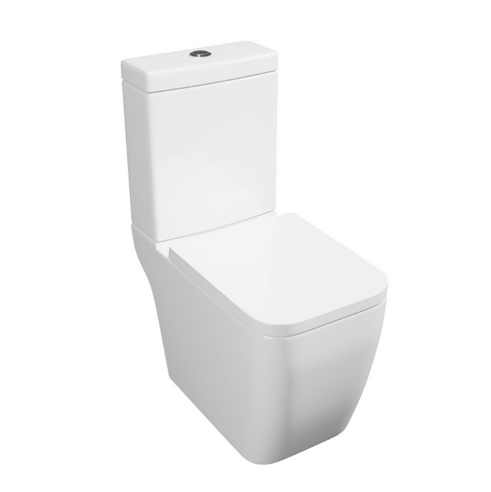 Kartell KVIT Genoa Square Close Coupled Rimless WC Pan with Soft Close Seat