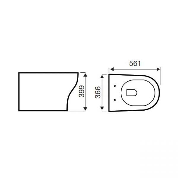 Kartell KVIT Kameo Back to Wall WC Pan with Soft Close Seat