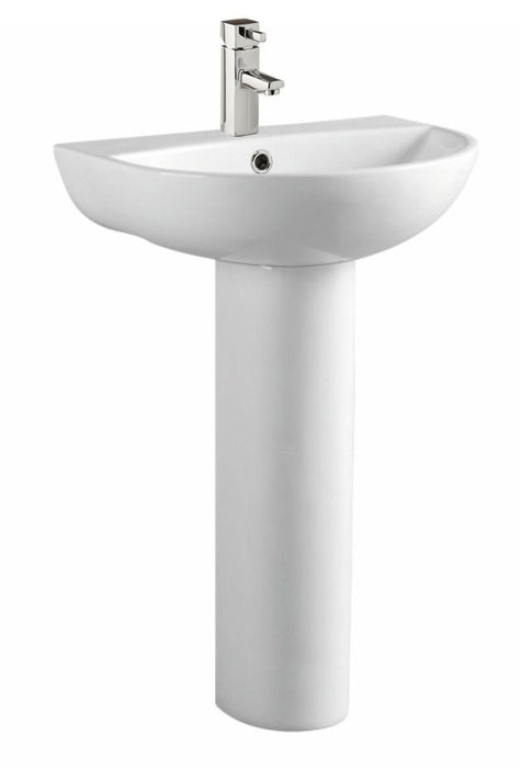 Kartell KVIT Kameo 450mm 1 Tap Hole Basin & Full Pedestal