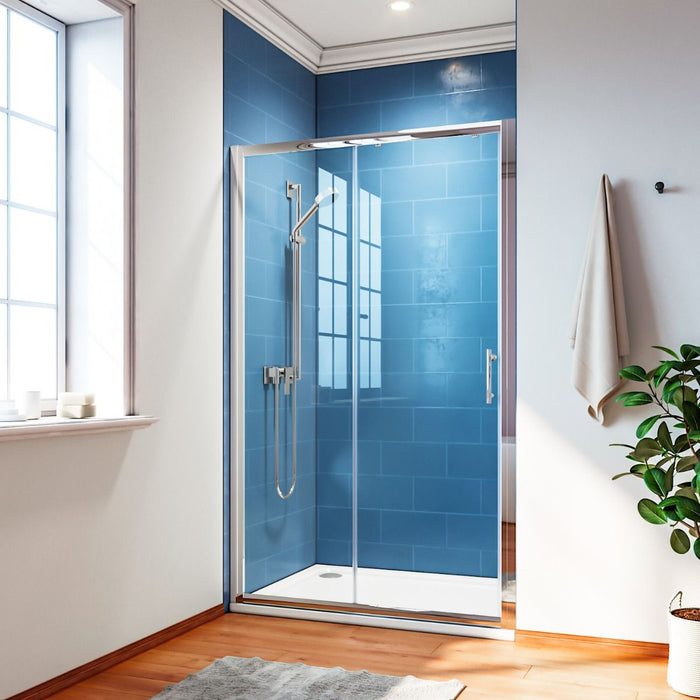 Linea 1300 Sliding Shower Door 6mm Clear Glass  - Chrome