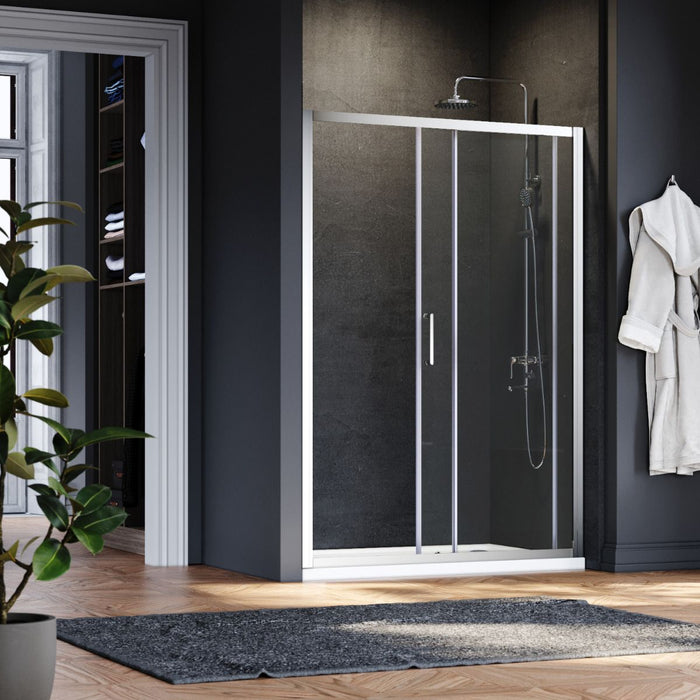 Linea 1300 Sliding Shower Door 8mm Clear Glass  - Chrome