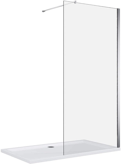 Linea 1200mm Walk-In Shower Panel 8mm Clear Glass - Chrome