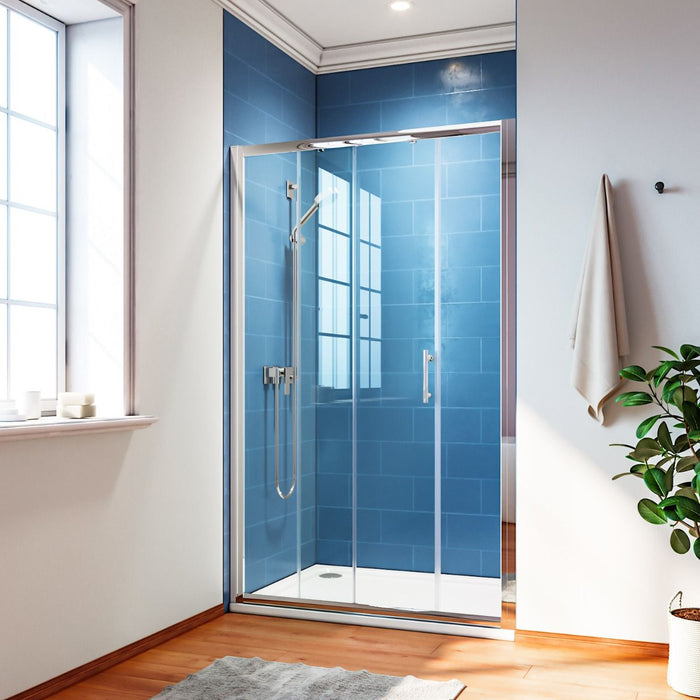 Linea 1400 Sliding Shower Door 6mm Clear Glass  - Chrome