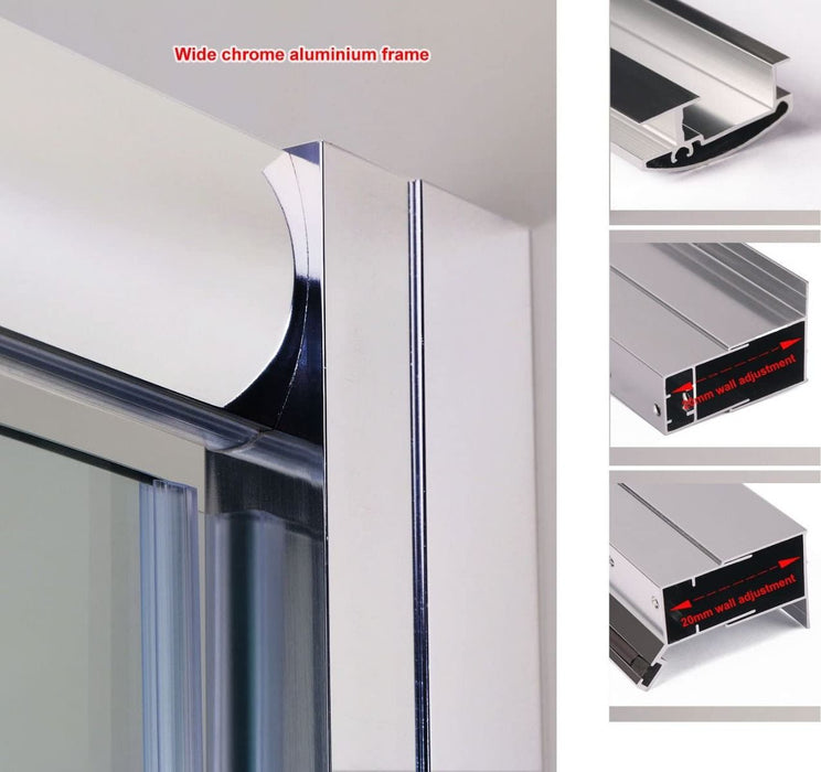 Linea 800mm Framed Pivot Hinged Shower Door 6mm Clear Glass - Chrome