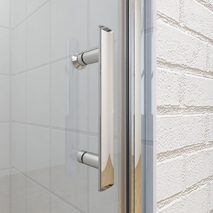 Linea 700mm Frameless Pivot Hinged Shower Door 6mm Clear Glass - Chrome