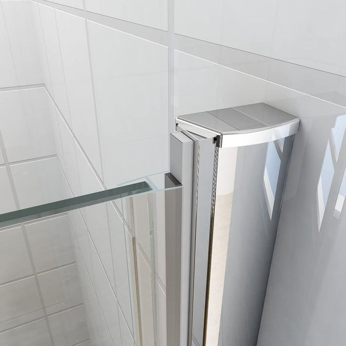 Linea 800mm Frameless Pivot Hinged Shower Door 6mm Clear Glass - Chrome