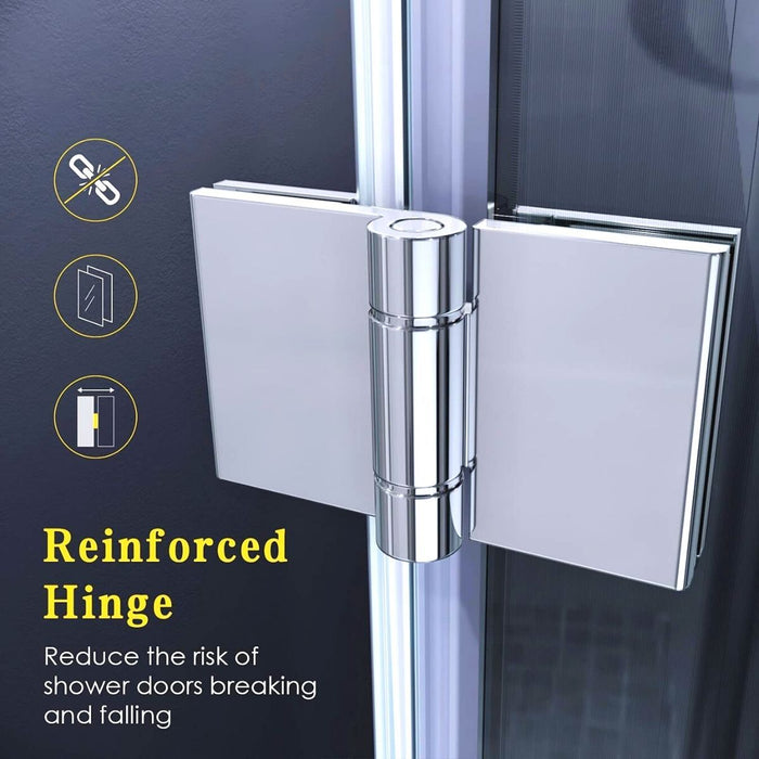 Linea 800mm Frameless Bi Fold Shower Door 6mm Clear Glass - Chrome