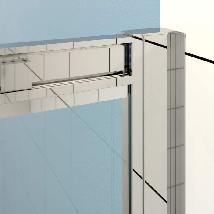 Linea 1000 x 1000mm Quadrant Shower Enclosure - 6mm Clear Glass - Chrome