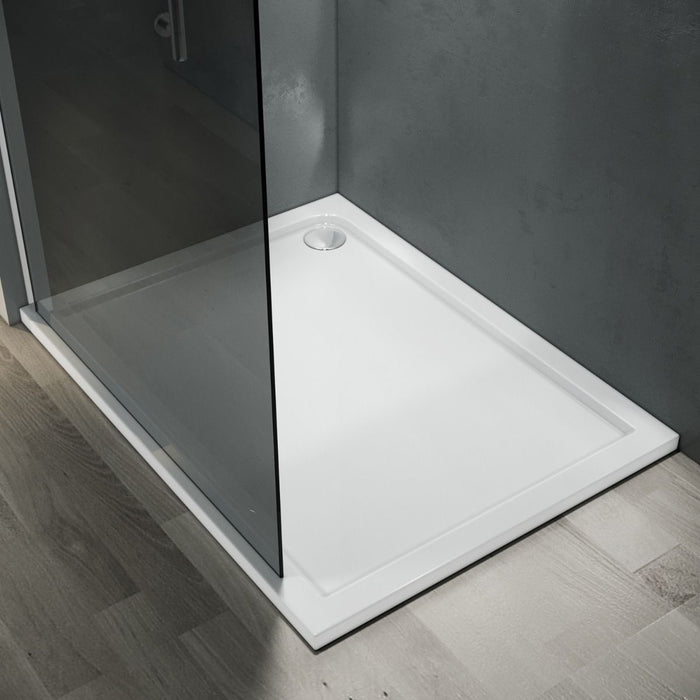 Linea Smoke 900mm Walk-In Shower Panel 8mm Smoked Glass - Chrome