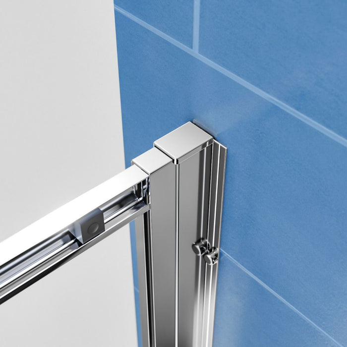 Linea 1300 Sliding Shower Door 6mm Clear Glass  - Chrome