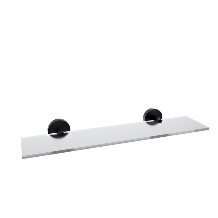 Banyetti Nero Noir Round Glass Shelf - Matt Black