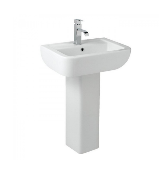 Kartell KVIT Options 550mm 1 Tap Hole Basin with Full Pedestal