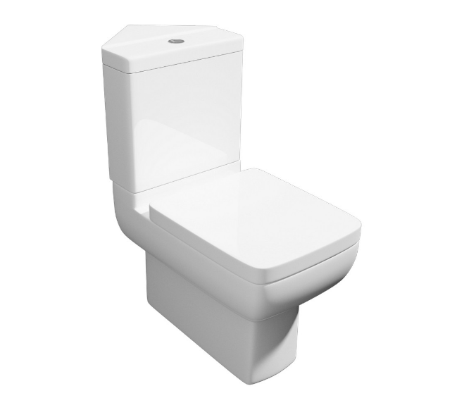 Kartell KVIT Options 600 Close Coupled Corner WC Pan with Soft Close Seat