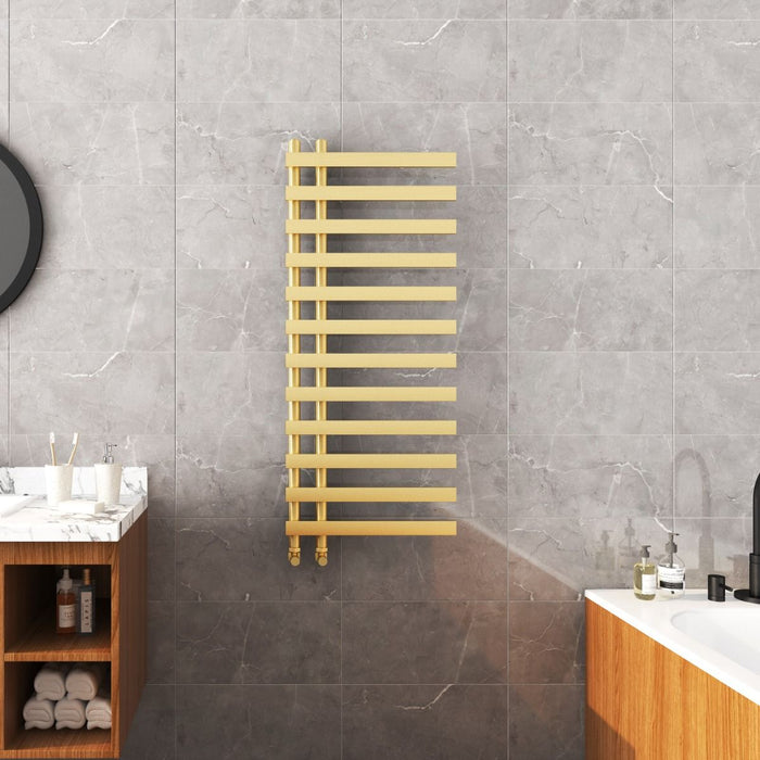 SENA Oro 1200mm x 500mm Towel Radiator - Brushed Brass