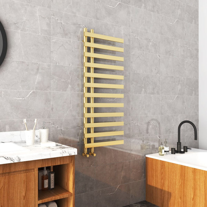 SENA Oro 1200mm x 500mm Towel Radiator - Brushed Brass