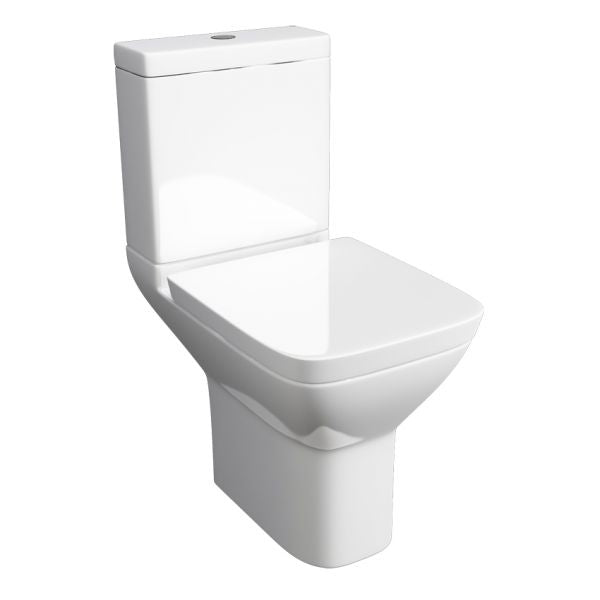 Kartell KVIT Project Square Close Coupled Open Back WC Pan with Soft Close Seat