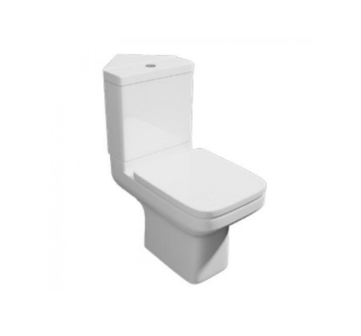 Kartell KVIT Pure Close Coupled Corner WC Pan with Soft Close Seat