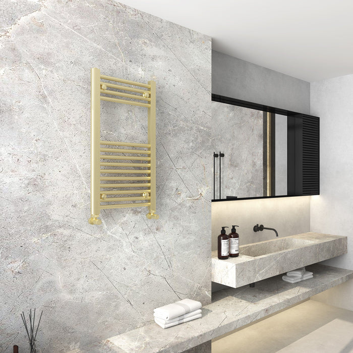 SENA Tivoli 800mm x 350mm Towel Radiator - Brushed Brass