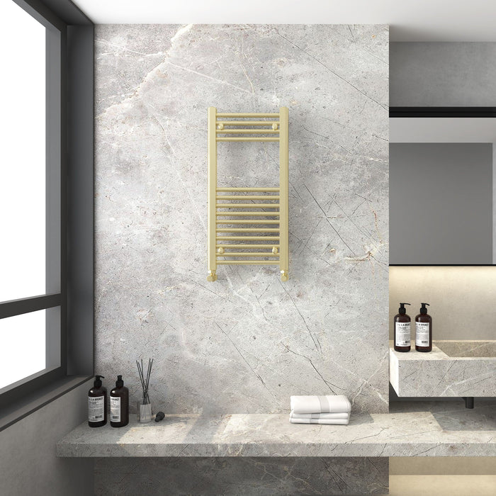 SENA Tivoli 800mm x 350mm Towel Radiator - Brushed Brass