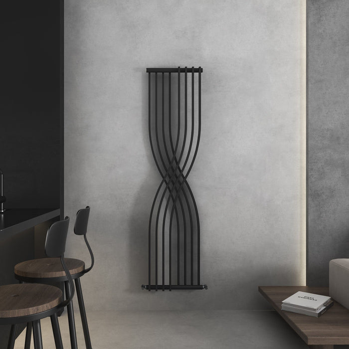 SENA Verona Noir 1800mm x 450mm Vertical Radiator - Noir Matt Black