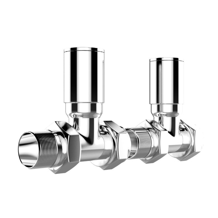 SENA Straight Round Chrome Radiator Valves - Chrome