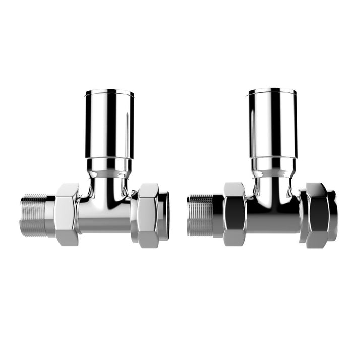 SENA Straight Round Chrome Radiator Valves - Chrome